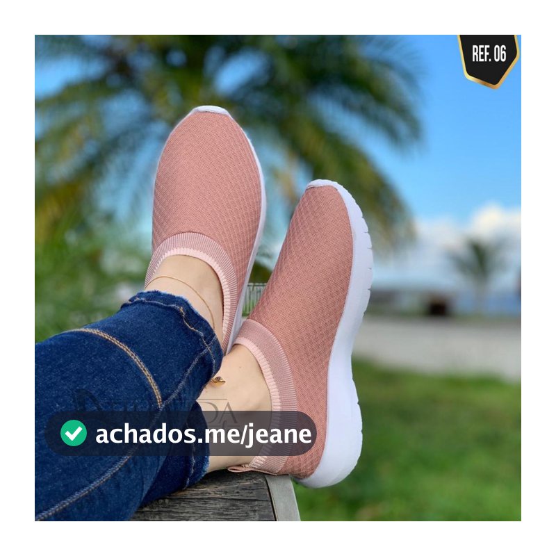 Tênis meia Feminino Confortável Sem Cadarço academia caminhada  casual