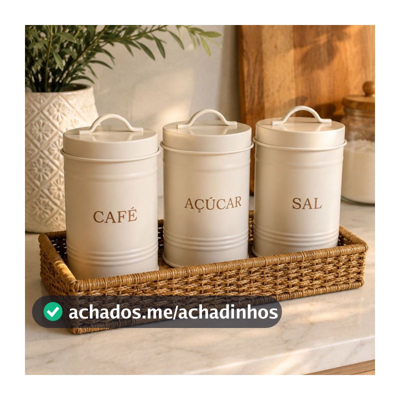 Lata para Alimentos em Aço Galvanizado Retro 1,35L