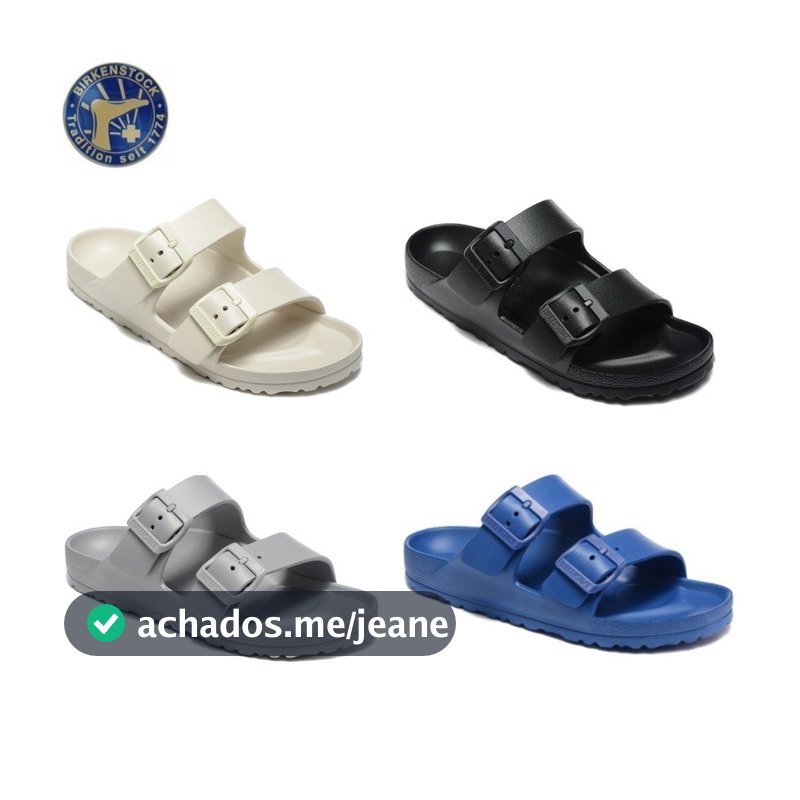 Chinelos De Praia 100 % Originais B/K EVA Com Botão Duplo Florida 36-46 (4 Cores) Branco Preto