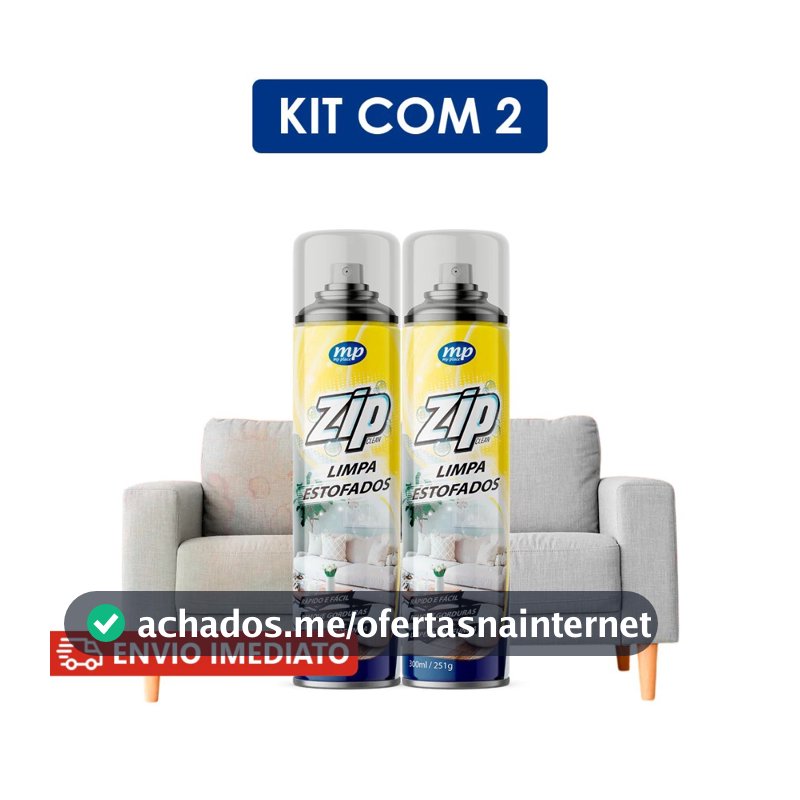 Kit C/2 Limpa Estofados Spray Zip 300ml My Place Carro e Sofá