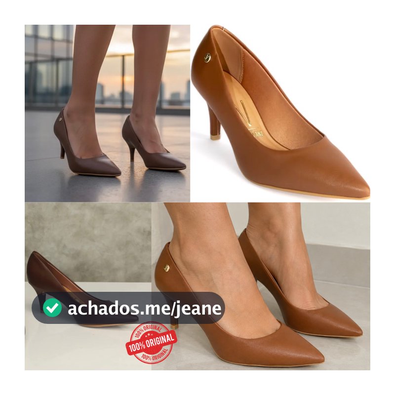 Scarpin Feminino Vizzano Bico Fino Salto Médio Elegante Clássico