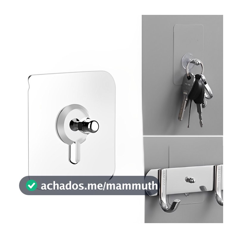 Kit 10 Ganchos Adesivos Transparente Sem Furo Parede Multiuso para Quadros Utensílios Fixação Forte