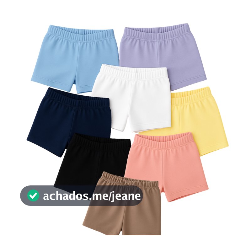 Kit 3 Shorts Curto Cotton Infantil Menina Ideal Para Saias Vestidos Tamanho 1 ao 16