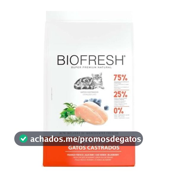 Ração Biofresh Gato Castrado Frango 7,5Kg