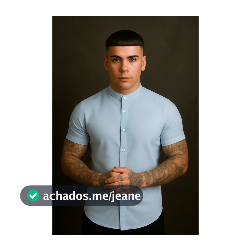 Camisa Gola Pastor Masculina Social Viscolinho Manga Curta Moda Luxo