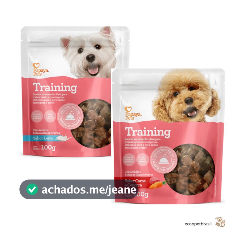 Petisco Adestramento para Cães Papaya Pets Training Carne e Cenoura ou Leite - 100g