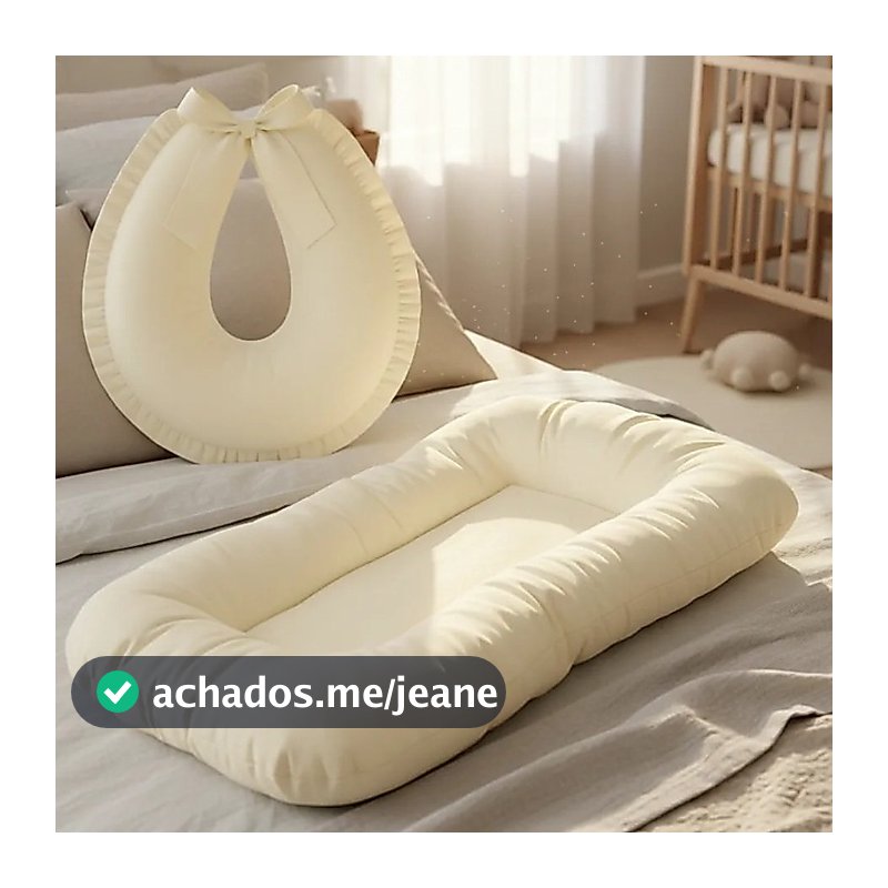 Kit Ninho Redutor CASULINHO + Almofada amamentação Babado  Algodão Macio