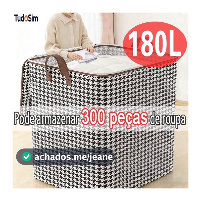 Caixa De Armazenamento De Grande 180L Capacidade Guardar Colchas Roupas Domésticas espessada