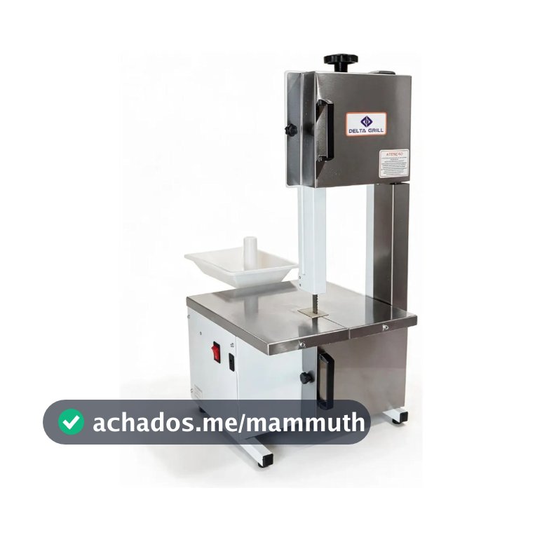 Serra Fita Delta Grill com Moedor Boca 5 Motor 1/3 cv e Lâmina 1,46m Semi Inox