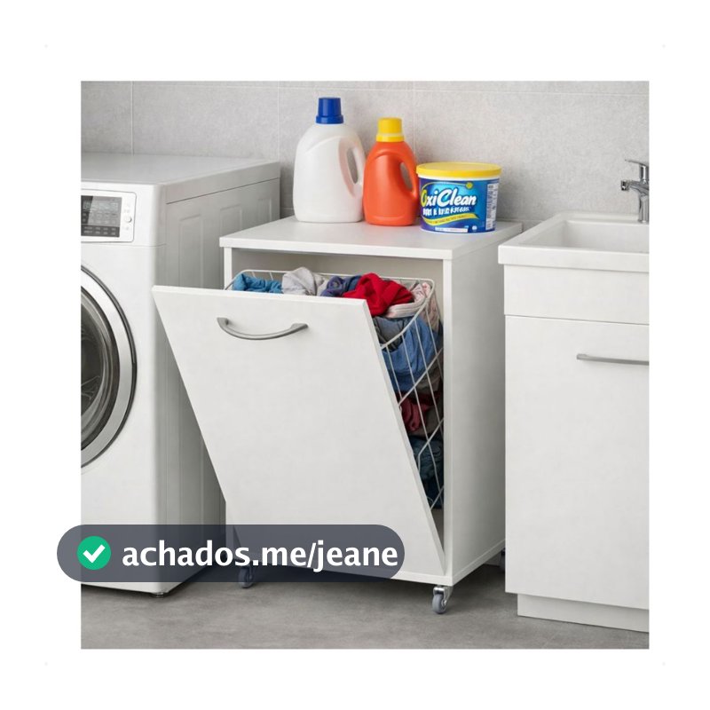 Cesto De Roupas Branco Aramado Basculante Preto Branco