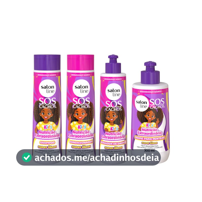 Kit para Cachinhos Nutridos com SOS Cachos Kids Super Óleos