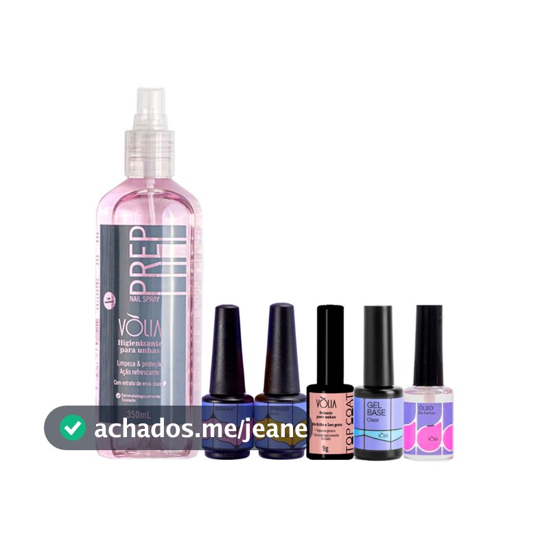 Kit Blindagem Vòlia - Prep Primer Desidratador Gel Base Clear Top Coat Óleo De Cutícula