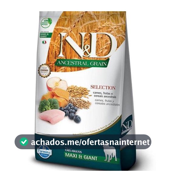 Ração N&d Ancestral Carnes/frutas Cão Adulto Raça Grande 15kg ORIGINAL