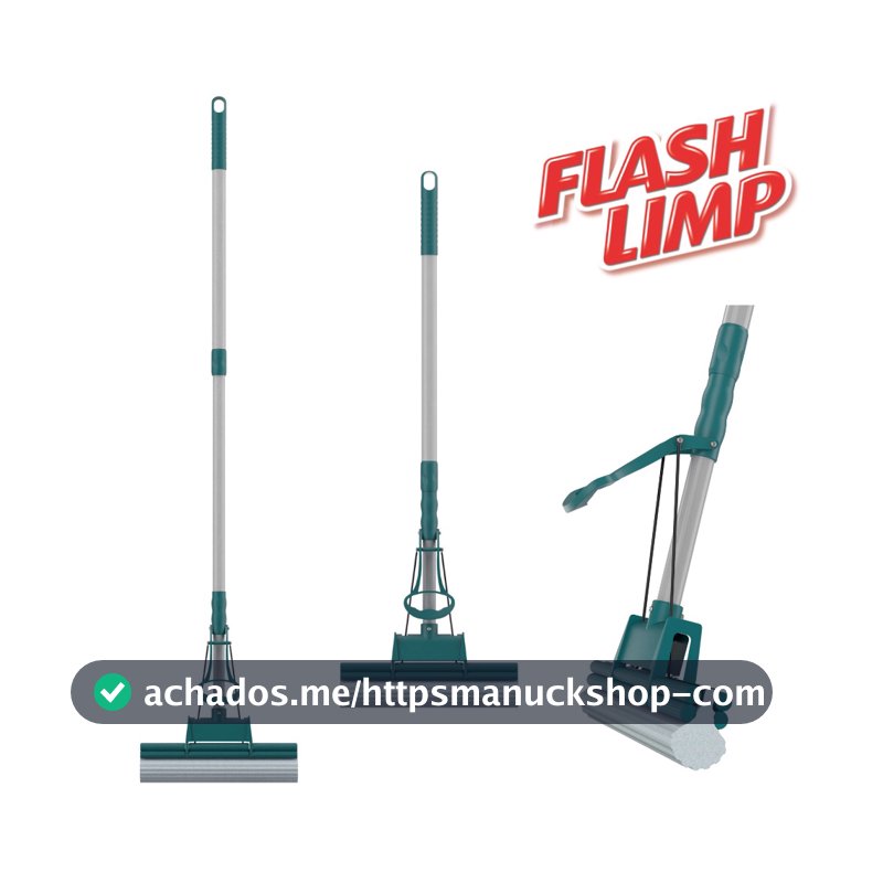 Mop Rodo Mágico Flash Limp Plus Lava e Seca Limpeza Geral com Refil PVA para Pisos Azulejos e Vidros MOP7671