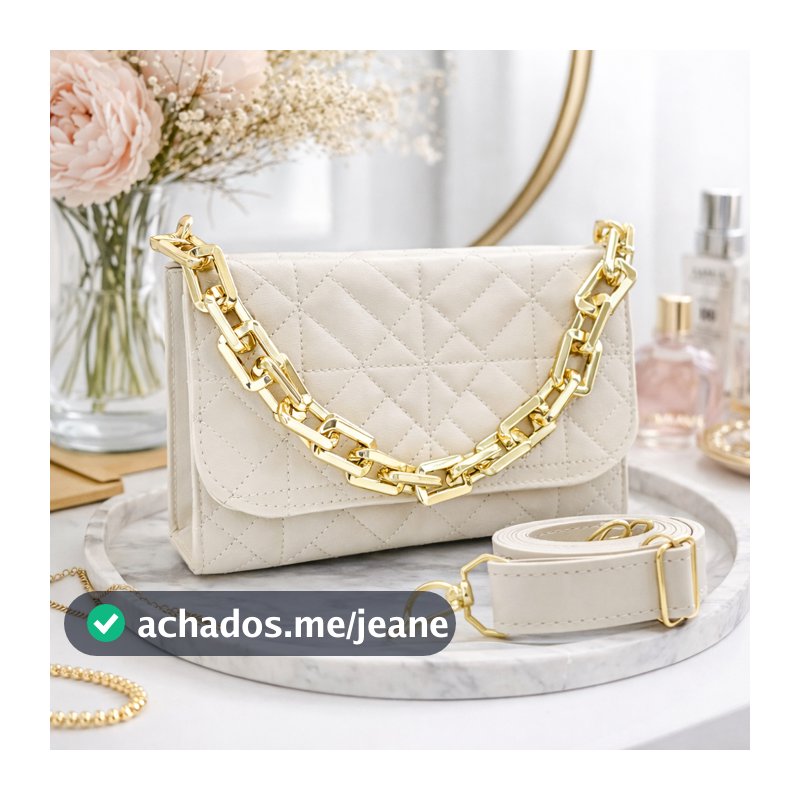 Bolsa Feminina Transversal com Corrente Dourada | Estilo Luxo, Prática e Versátil