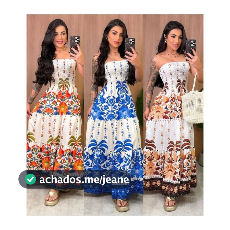 Vestido Tropical Longo Tomara que Caia Estampado – Moda Feminina 2025