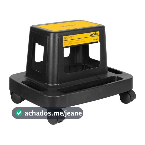 Banqueta Plástica para Mecânico Capacidade 150 kg com Rodas e Compartimento com Tampa Vonder