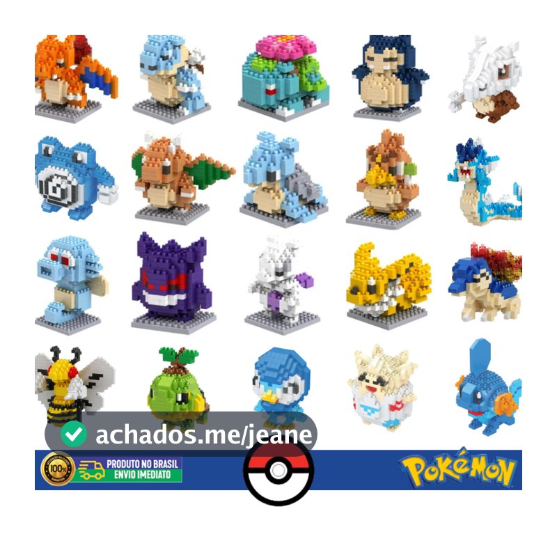 Pokémon Blocos de Montar - Kit de Construção Pikachu Bricks Blocks Brinquedo Crianças Infantil