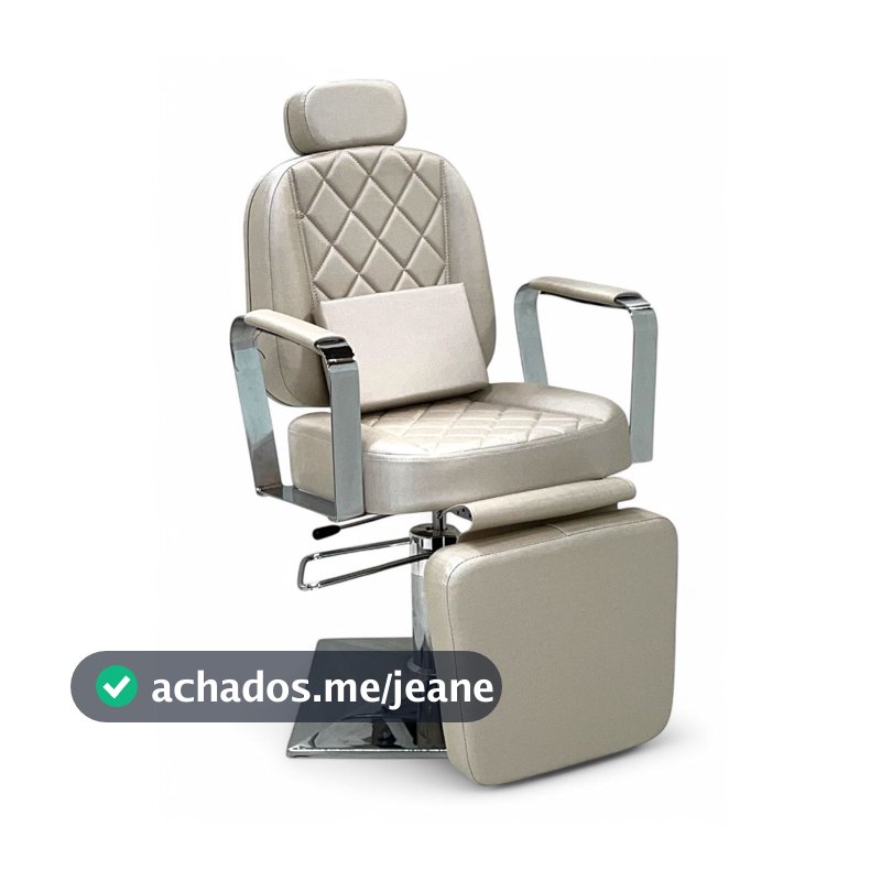 Cadeira Poltrona Reclinável De Maquiagem E Estética Profissional para Cabeleireiro Valentina Base Quadrada