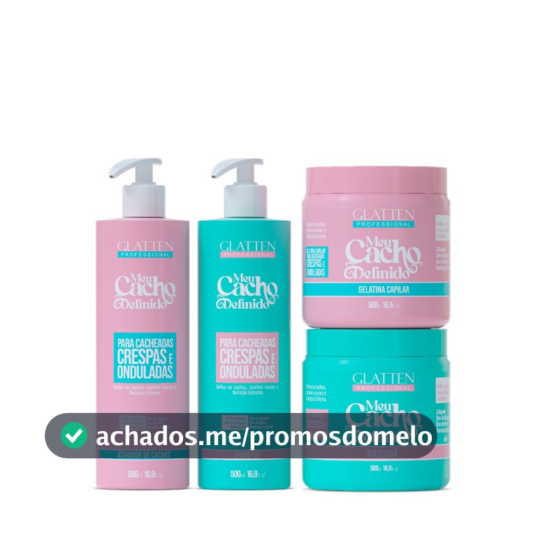 Kit de Nutrição Para Cabelos Cacheados - Meu Cacho Definido GLATTEN