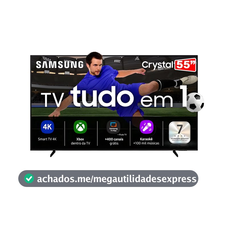 Smart Tv Samsung 55" Crystal LED UHD 4k Tizen HDR 130W