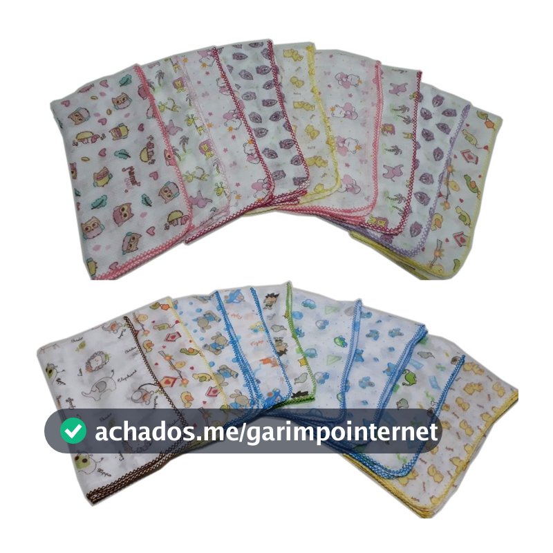 Fralda Luxo Estampada 70x70cm Com Crochê