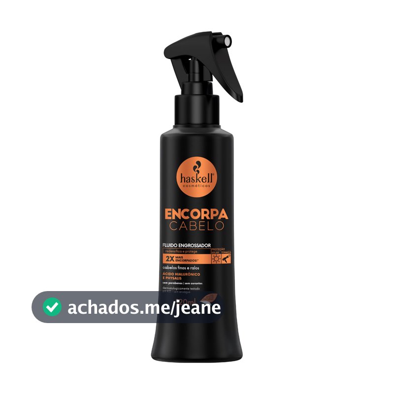 Fluido Finalizador Engrossador Capilar Encorpa Cabelo 120ml Haskell | Volume para cabelos finos e ralos