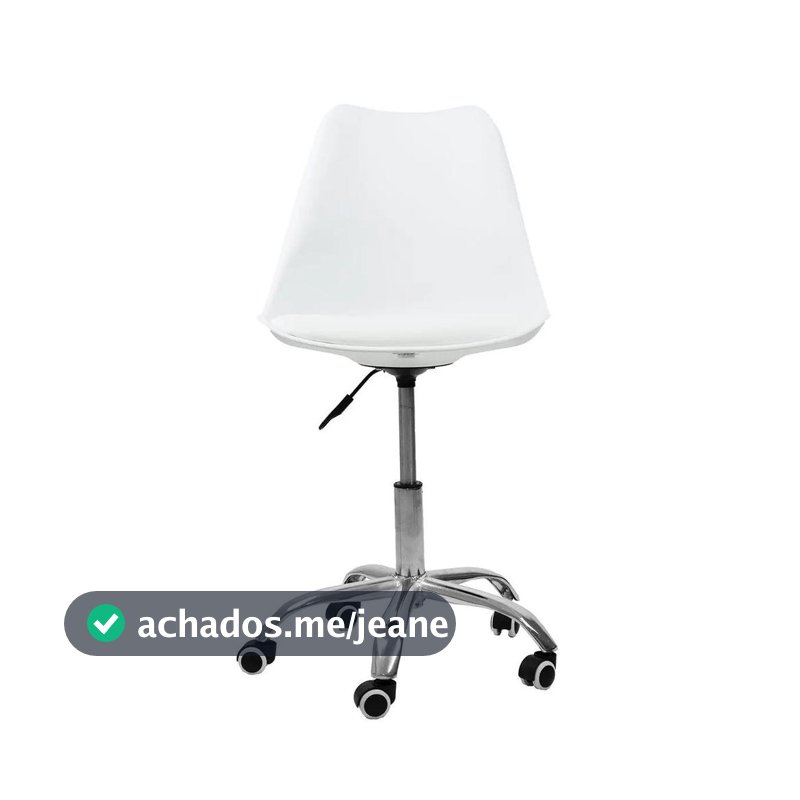 Cadeira de Escritório Secretária Fox Eames Base Giratória Branca F032
