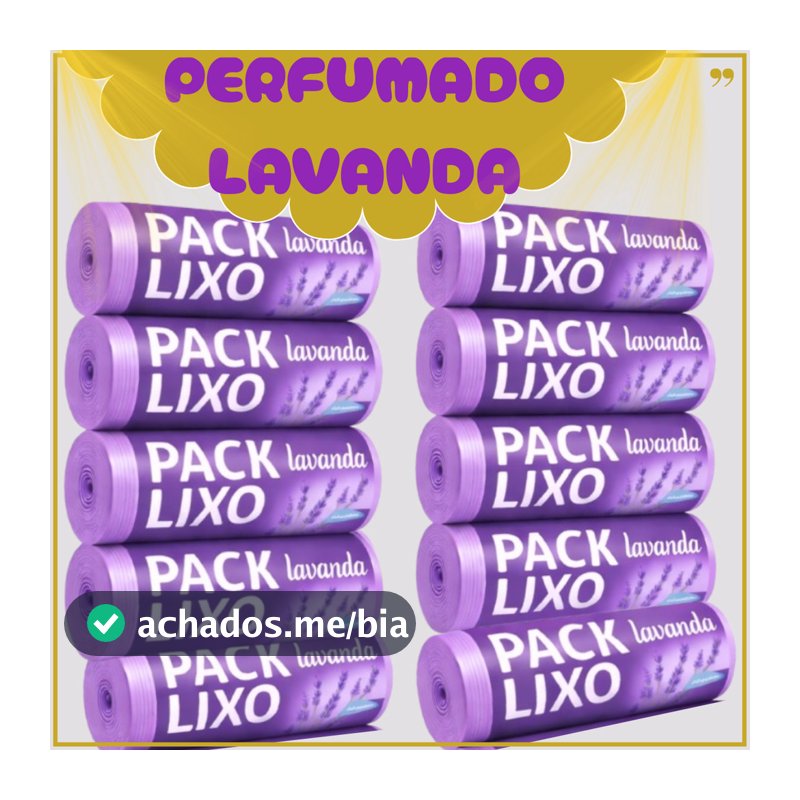 Kit Sacos de Lixo Lavanda Perfumado| Neutraliza Odor | Para Pia e Banheiro / Espanta Insetos
