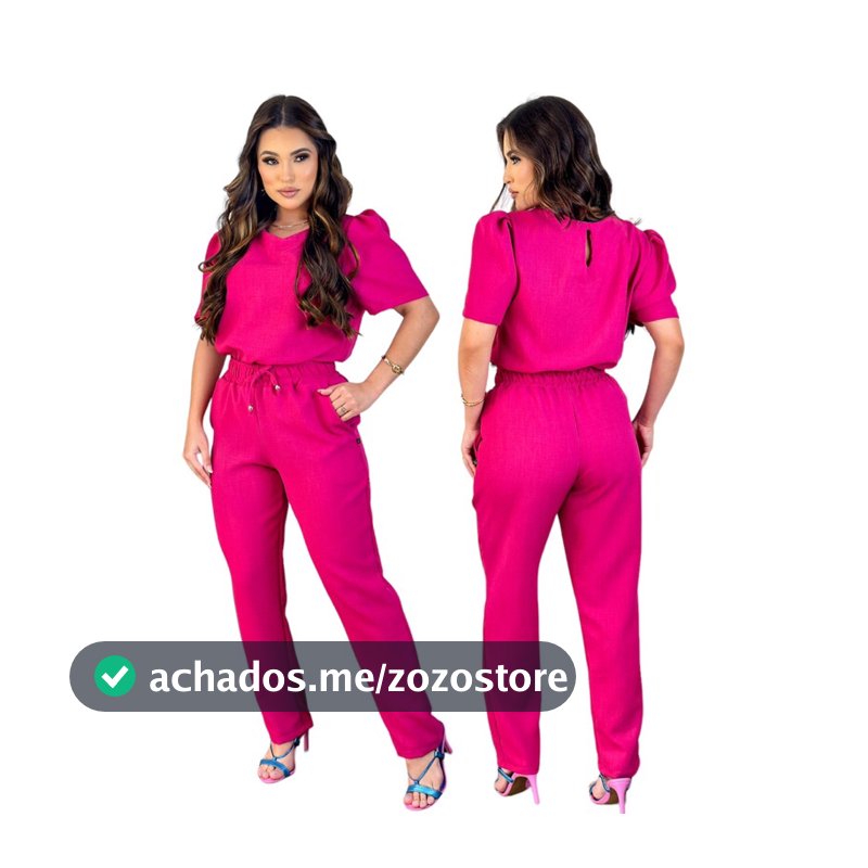 Conjunto Feminino Casual Sofisticado De Blusa Calça de Linho Roupa Feminina Uniforme scrub Promoção Oferta Alfaitaria