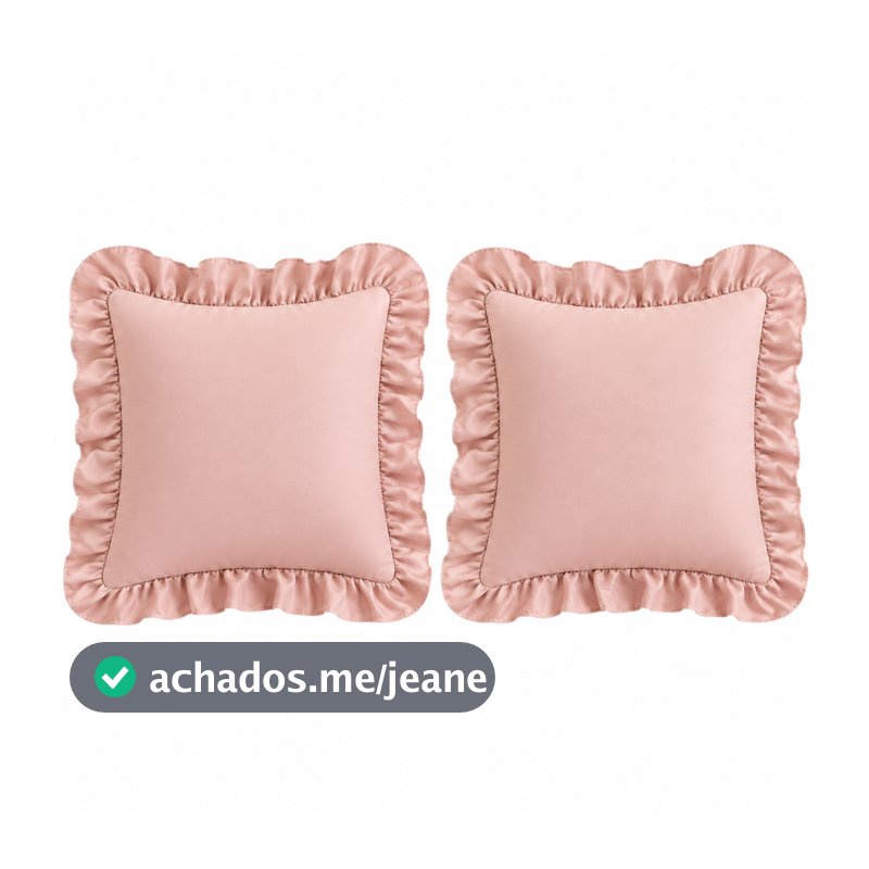 Kit 2 Capas De Almofada 45x45cm Com Babado 600 Fios Toque Aveludado