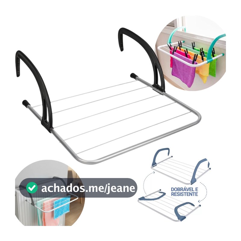 Varal Portátil Para Apartamento Secador De Roupas Prático e Retrátil Para Janela e Parede
