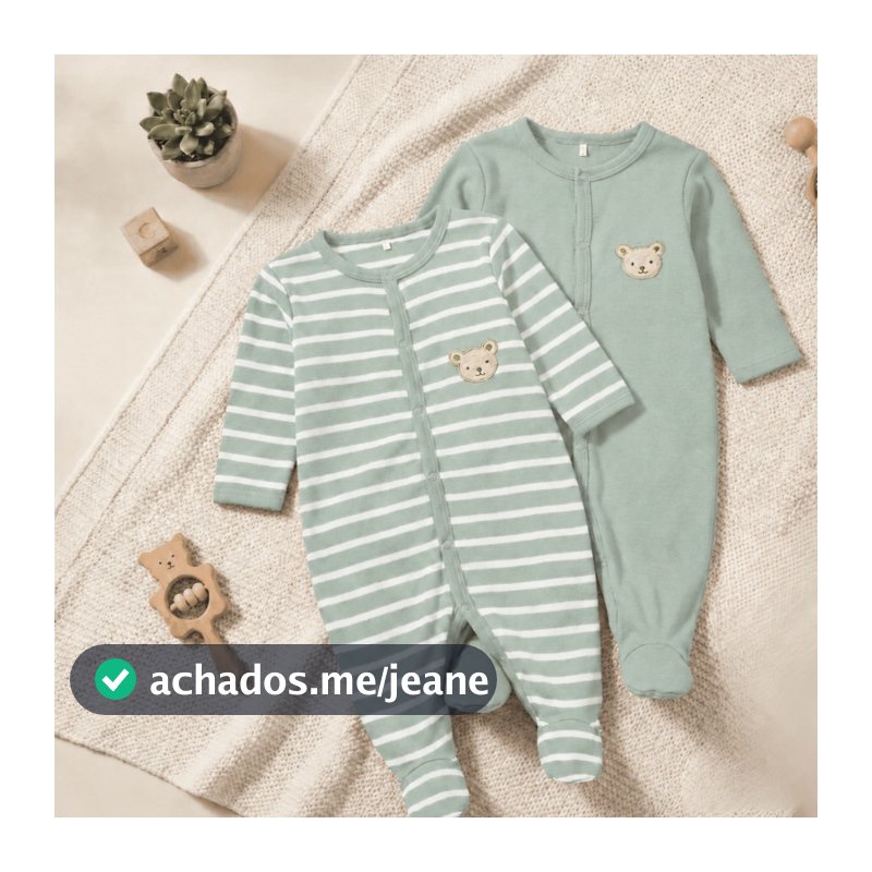 kit com dois macacões bebê menino Kauã Verde