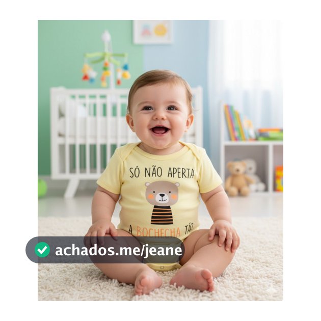 Body Bebê so não aperta minha bochecha