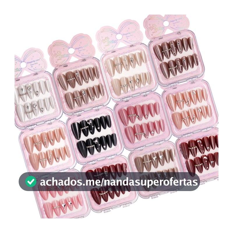 6cx Unha Postiça Efeito Cat Eye Olho Gato Magnético Almond Bailarina Postica