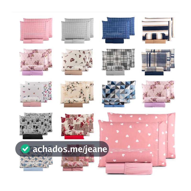 Jogo de Lençol 4 Peças Ponto Palito 100% Algodão Diversas Estampas 180 Fio Solteiro Casal Queen King