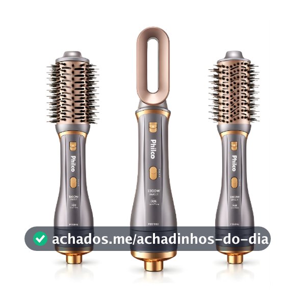 Escova Secadora Alisadora Philco 3 Em 1 1300w Original Anti-frizz 230°c Efeito de Salao