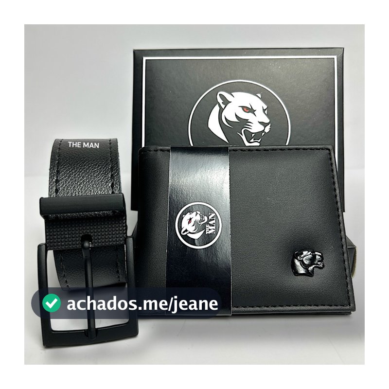 Kit Cinto Masculino + Carteira Masculina THE MAN.