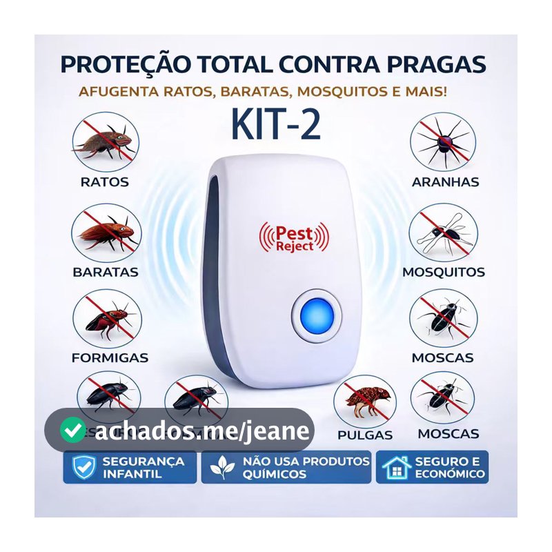 Kit2 a 6 Repelente Ultrassônico Eletrônico Bivolt Anti Mosquitos Baratas Ratos Morcegos Fly Sparrow  5–6W