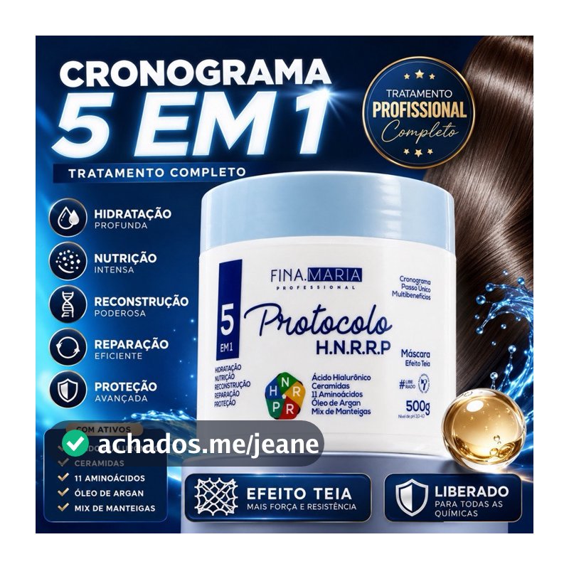 CRONOGRAMA CAPILAR 5 EM 1 TEIA PASSO ÚNICO - H.N.R.R.P - FINA MARIA