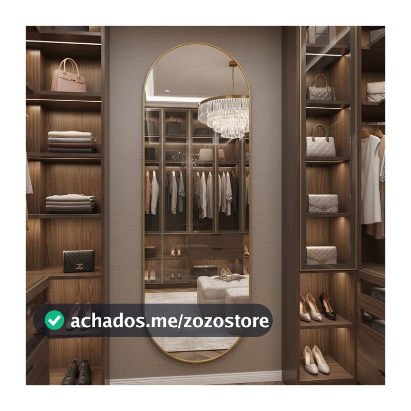 Espelho Orgânico Cápsula Corpo Inteiro 160x55cm Grande Parede Decorativo Sala Quarto Corredor Escritório