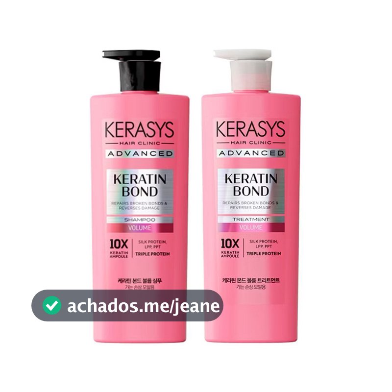 Kit / Individual Kerasys Advanced Keratin Bond Volume 600ml Original – Shampoo e Tratamento Capilar Coreano