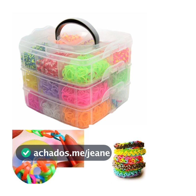 Kit Fabrica Maleta 3000 Elásticos Pulseiras Presente Cabelos  Fino