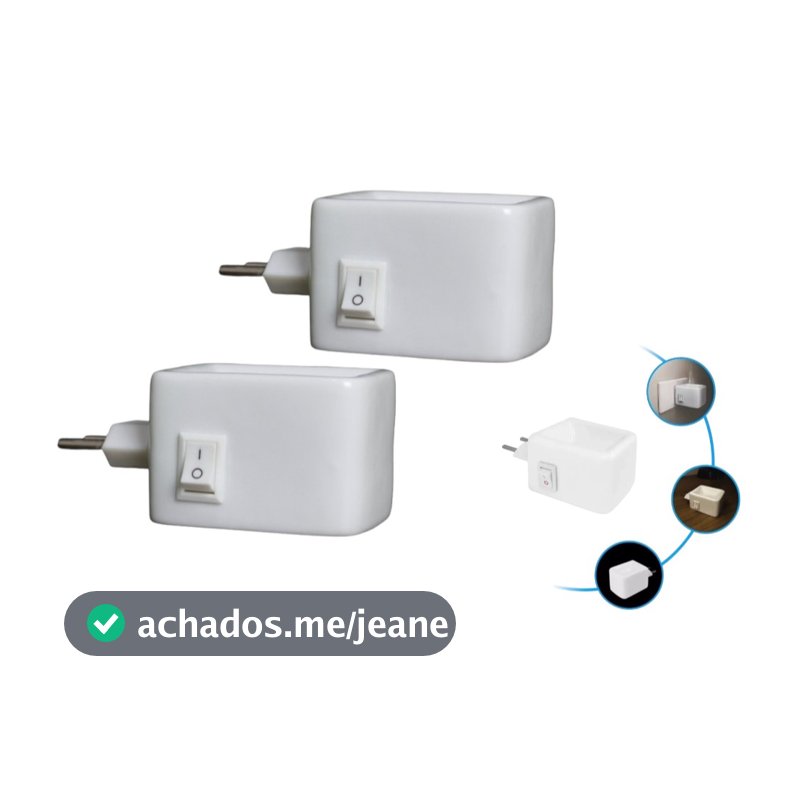 Difusor Aromatizador Elétrico de Ambiente em Porcelana Kit com 2 Peças Bivolt 30ml Tomada Giratória