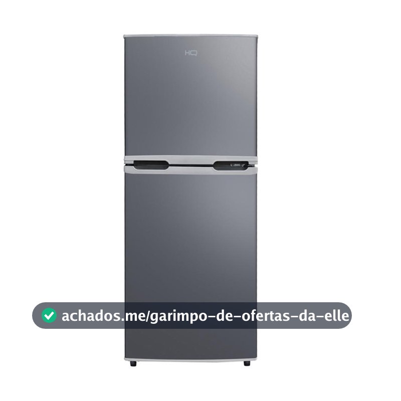 Geladeira Refrigerador Compacto HQ 140L Duplex Defrost, Baixo Consumo A+++ Cinza HQ-140RDF-CZ 127V