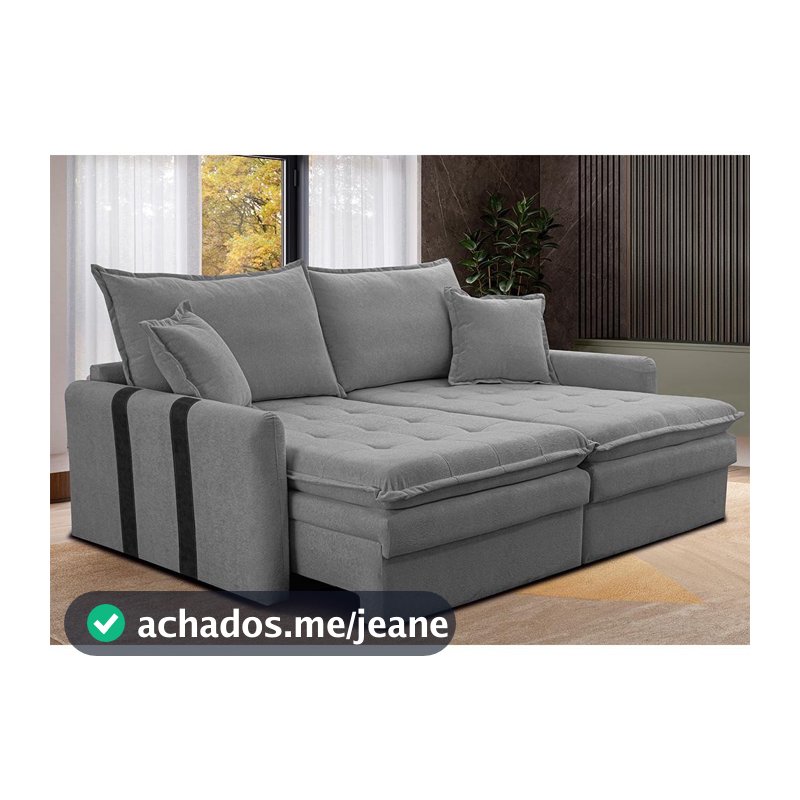 Sofá Baú Sem Caixa Retrátil 1,60m SoftGel Bonnie Boucle Cinza Claro Cama inBox