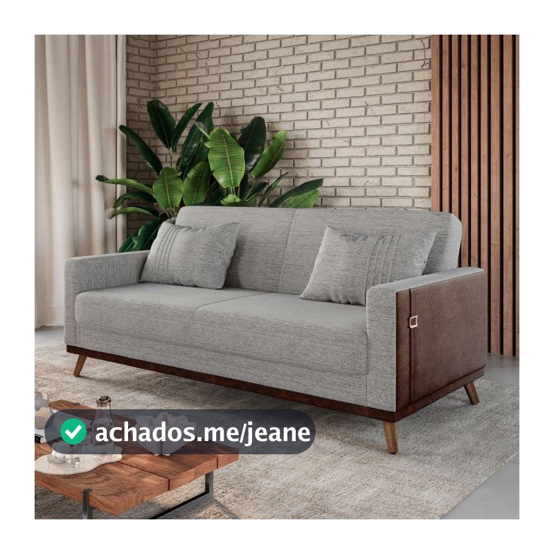 Sofá Cama Esther com Almofadas 2 Lugares Linho Matrix