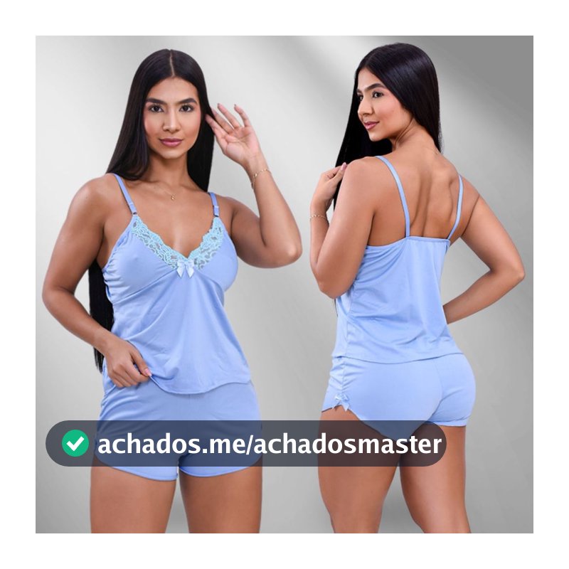 Pijama Baby Doll Malha Fria Tecido Fresquinho Roupa De Dormir Molinho Confortavel Langerie Sensual Detalhe em Renda