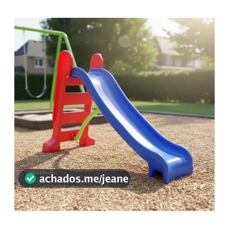 Escorregador Médio Três Degraus Playground Infantil Seguro Resistente Oferta Imperdível Frete Rápido