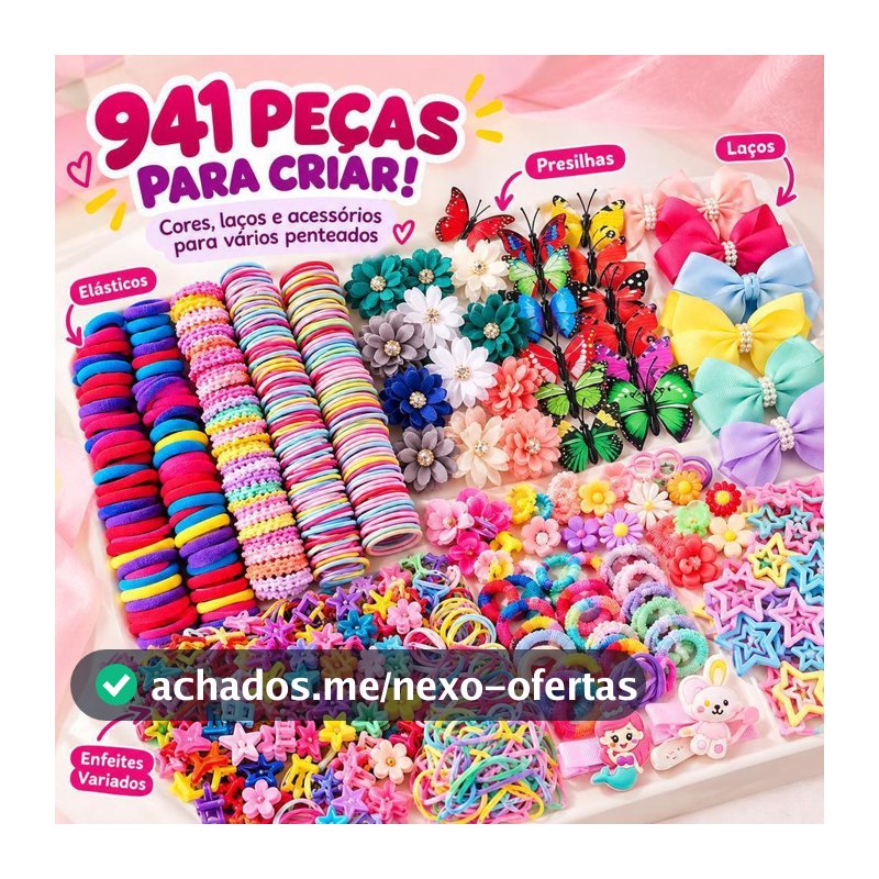 941  PCS Acessórios de Cabelo Elásticos Grampos de Laço Acessórios de Cabelo Florais Fofo